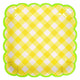 Yellow Gingham Large Plates