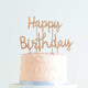 Gold Happy Birthday Cake Topper