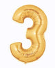 Metallic Gold Number 3 Balloon