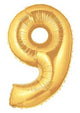 Metallic Gold Number 9 Balloon