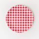 Red Gingham Platter, Melamine, 16"