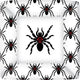 ROSANNE BECK - BLACK SPIDERS SQUARE PAPER DINNER PLATE