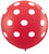 36 in Round Balloon White Polkadots on Red