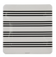 Black French Stripe Large Square Plate