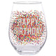 Large Stemless Happy Birthday Confetti Wine Glass