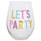 Large Stemless Let's Party Wine Glass