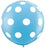 36 in Round Balloon White Polkadots on Baby Blue