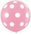 36 in Round Balloon White Polkadots on Pink