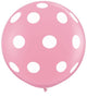 36 in Round Balloon White Polkadots on Pink