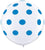 36 in Round Latex Balloon Dark Blue Polka Dots on White