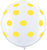 36 in Round Balloon Yellow Polka Dots on White