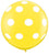 36 in Round Balloon White Polkadots on Yellow