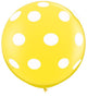 36 in Round Balloon White Polkadots on Yellow