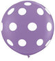 36 in Round Balloon White Polkadots on Lilac
