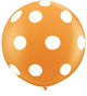 36 in Round Balloon White Polkadots on Orange