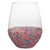 Large Stemless Wine Glass with Beads